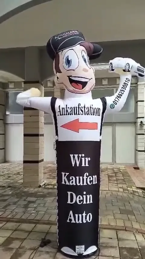 Ankaufstation — Figura publicitaria personalizada con mensaje